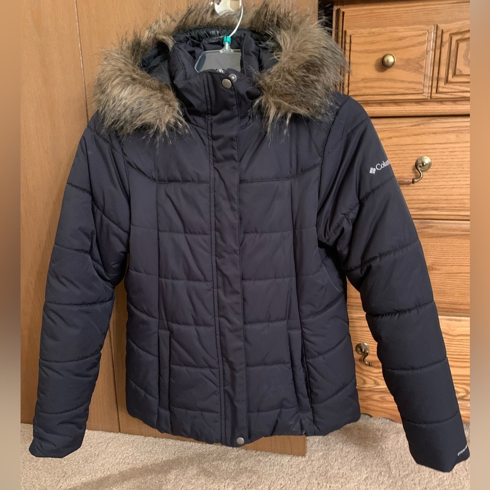 Black Columbia Puffer Jacket L